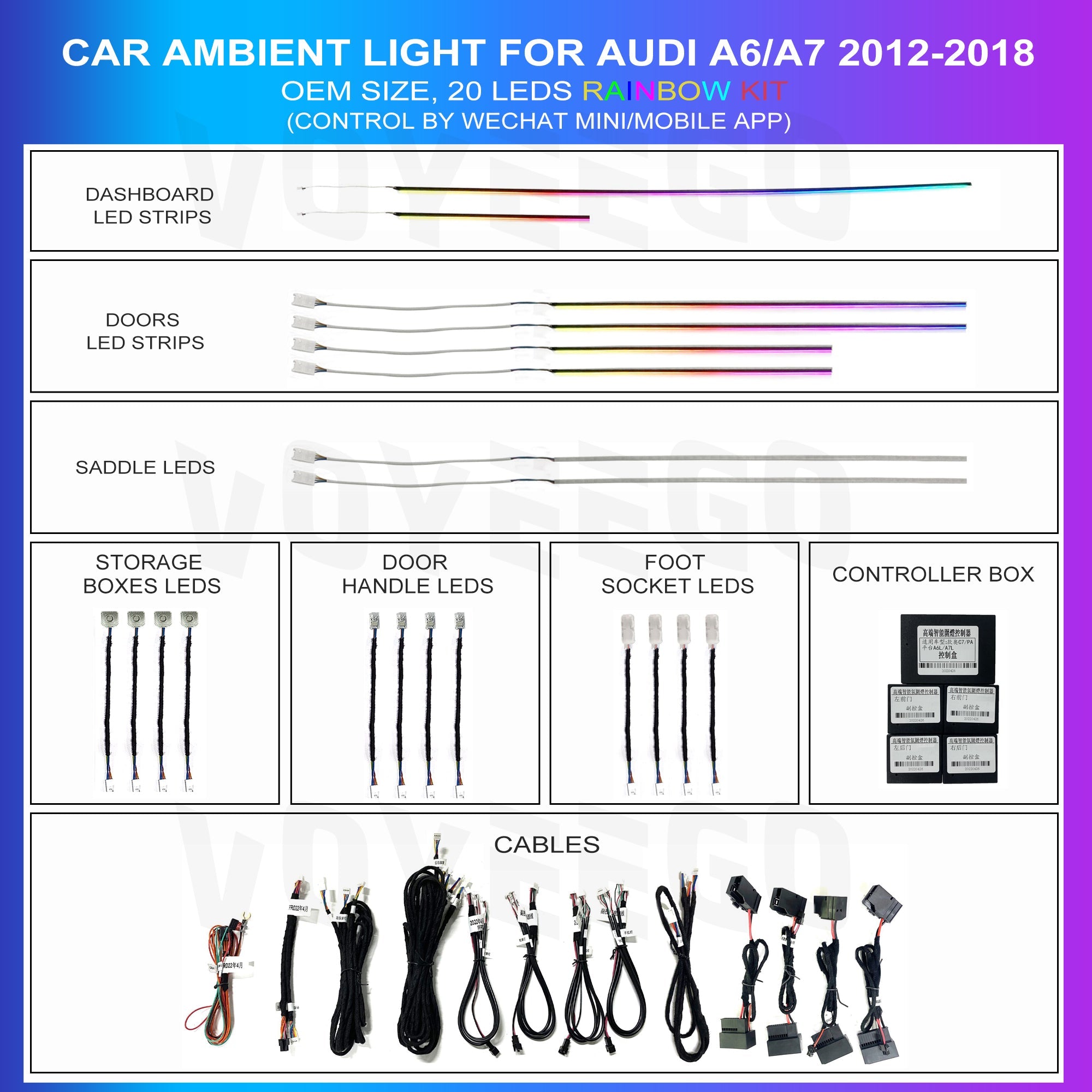 A6 A7 C7 2012-2018 Ambient Lighting | Rainbow