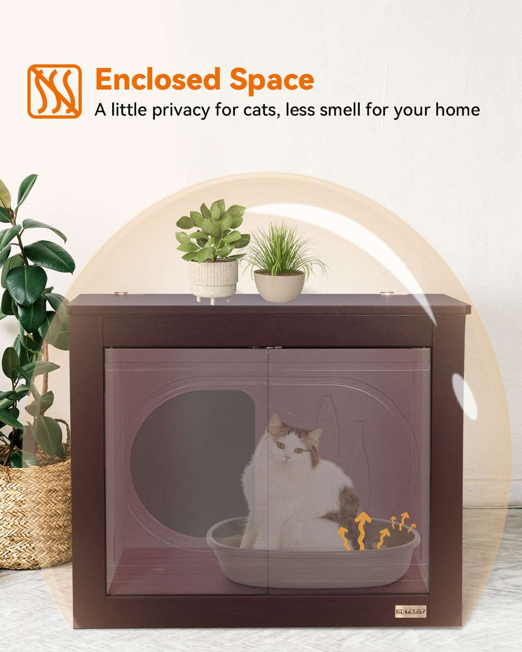 PETSFIT Cat Litter Box as Cat House Collapsible Use No Assembly Needed (Only available in the USA)
