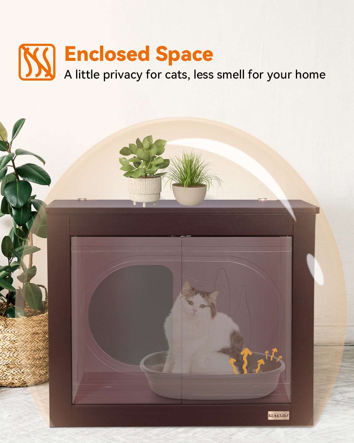 PETSFIT Cat Litter Box as Cat House Collapsible Use No Assembly Needed (Only available in the USA)