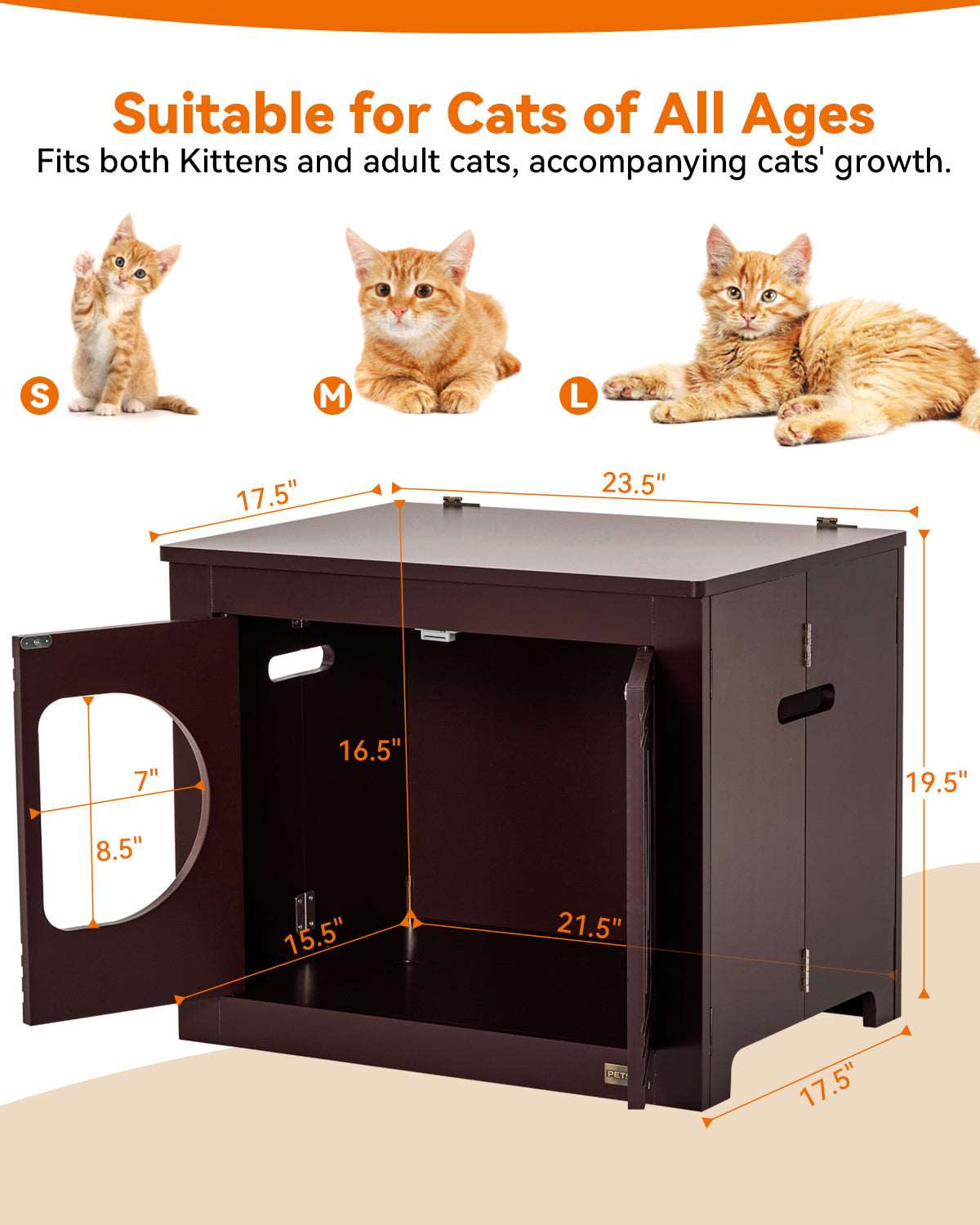 PETSFIT Cat Litter Box as Cat House Collapsible Use No Assembly Needed (Only available in the USA)