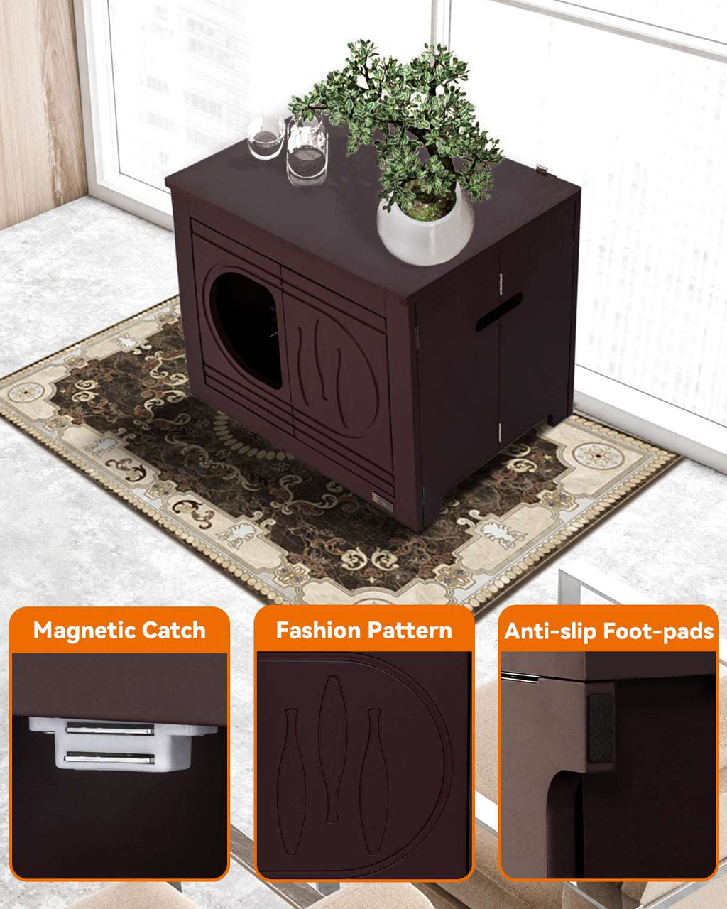 PETSFIT Cat Litter Box as Cat House Collapsible Use No Assembly Needed (Only available in the USA)