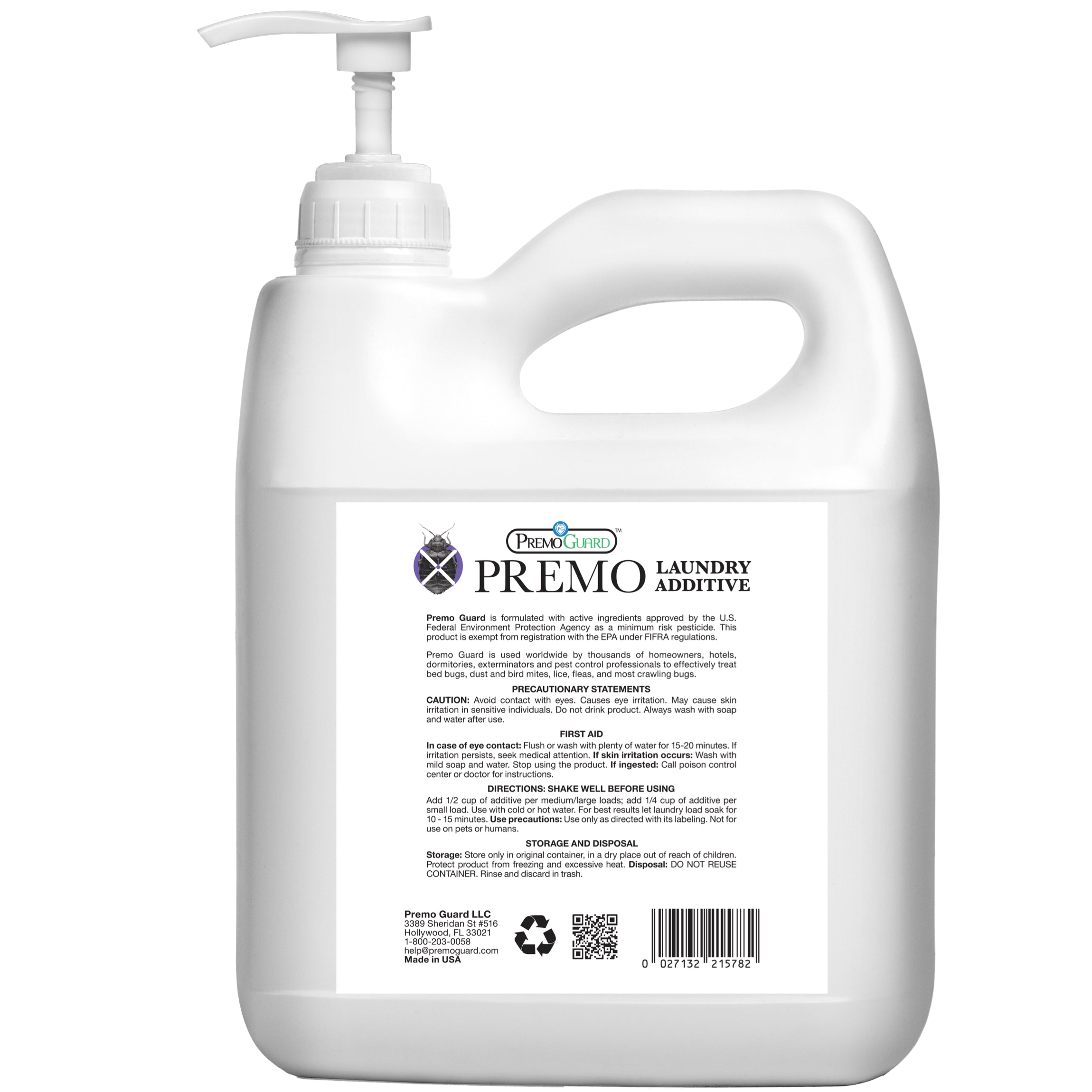 Bed Bug & Mite Laundry Additive 128 oz | Non-Toxic Treatment | Premo Guard