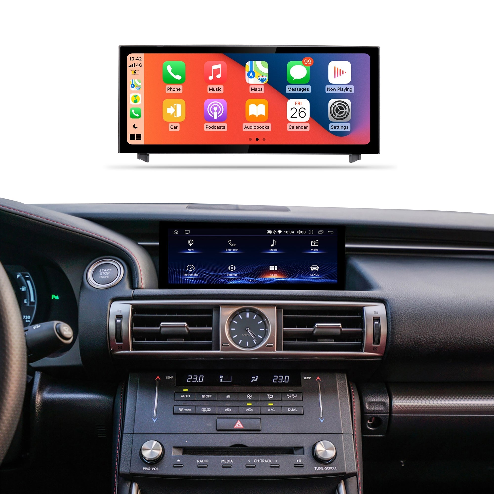 10.25" IS RC 2013-2019 Lexus android Screen | Wireless Carplay | Android Auto | Plug & Play