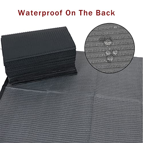 125PCS Disposable Nail Art Table Towels Mat 13" X 17" Waterproof 3 Ply Nail Art Mat Paper Sheet Clean Pads Tattooing Table Mat Nail Table Cover Tattoo Supplies (Black)