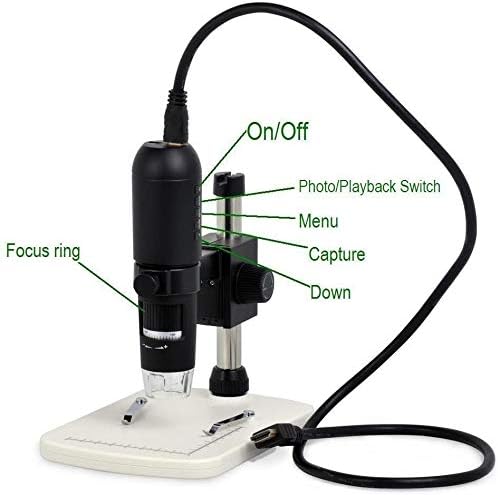 1080P Full HD Digital Microscope, HDMI Microscope, 10x-220x Magnification, to Any Monitor/TV with HDMI-in, Photo Capture, Micro-SD Storage, PC Supported