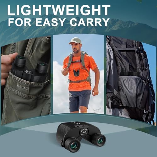 12x25 Binoculars Compact for Adults - Lightweight Kids Binoculars - Binoculars with Clear Vision for Bird Watching Travel Wildlife Watching & Outdoor Activities