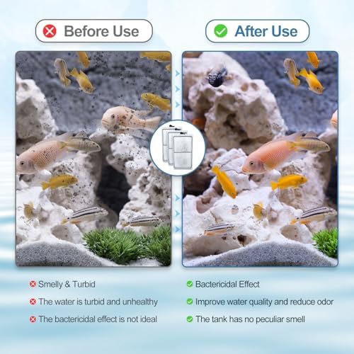 15 Pack PF-S Filter Cartridges for Top Fin Silenstream PF10 Power Filters, Remplacement Aquarium Carbon Cartridge with Zeolite
