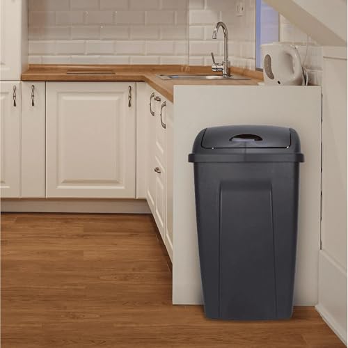13 Gallon Trash Can Plastic Swing Top Kitchen Garbage Trash Can