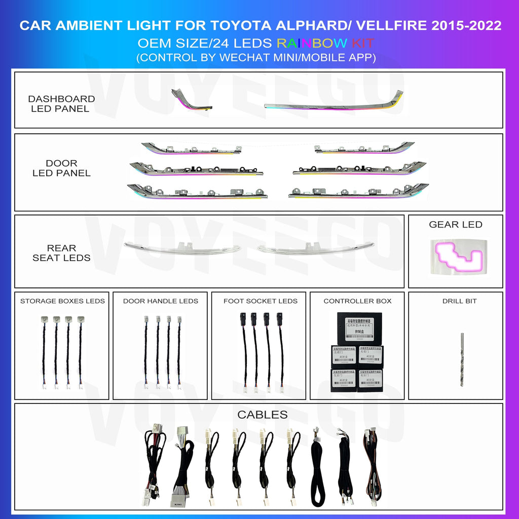 Alphard/Vellfire 2015-2023 Customized Ambient Lighting | Rainbow