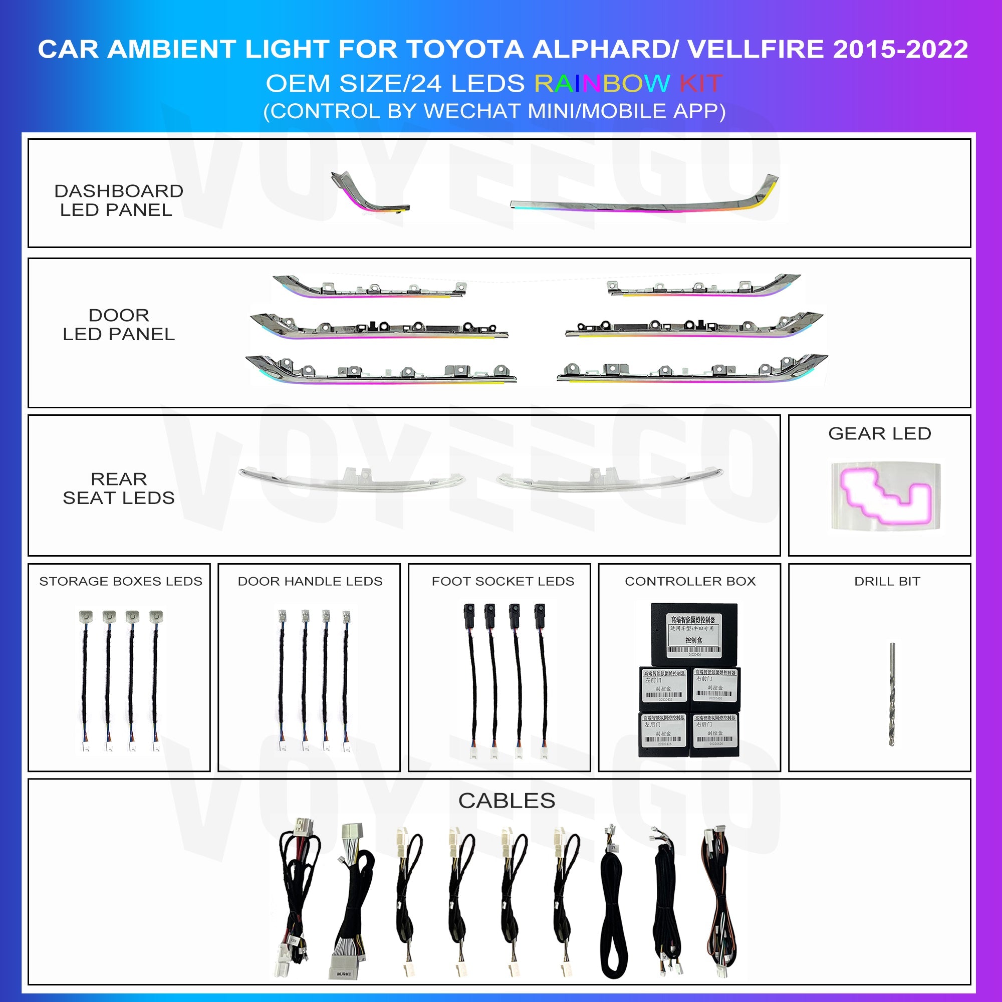 Alphard/Vellfire 2015-2023 Customized Ambient Lighting | Rainbow