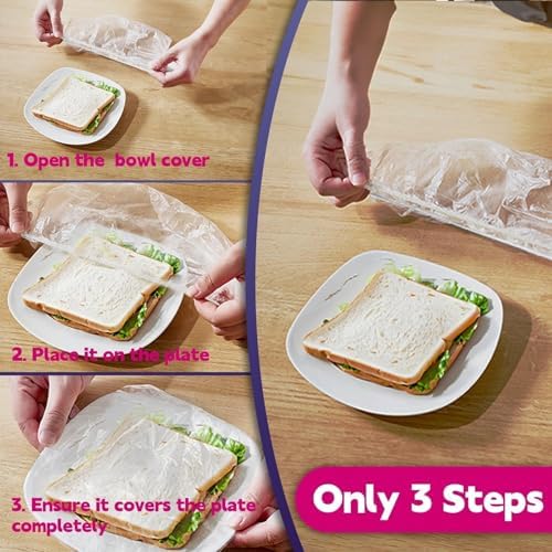 120pcs Plastic Bowl Covers Bread Proofing, Max 10'' Bowls, Upgraded Elastic Bowl Covers for Kitchen Picnic Outdoors, Shower Caps Sourdough Bread Fermentation, BPA Free, Food Grade
