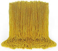100PCS Bead Necklace, Gold Mardi Gras Beads Party Stuff, 33" Mardi Gras Christmas Beads Toy Costume, Festival Parade Throw Accessories for Wedding Birthday Pirate Party Baby Shower Supplies Decor