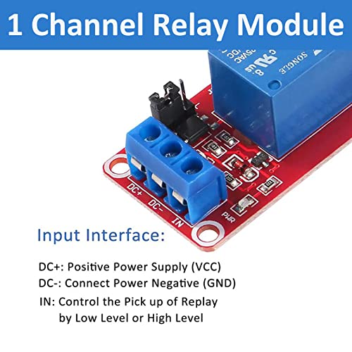 10pcs DC 5V Relay Module 1 Channel Relay Switch Relay Board with Optocoupler Isolation Support High or Low Level Trigger
