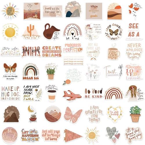 100Pcs Vintage Stickers Aesthetic Stickers for Water Bottles Laptop,Waterproof Vinyl Journaling Stickers,Boho Motivational Stickers for Adult Kids Teen Teachers