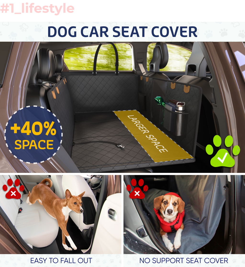 Large Seat Guard Waterproof Back Seat Extended Cover With Mesh Window Storage Pockets