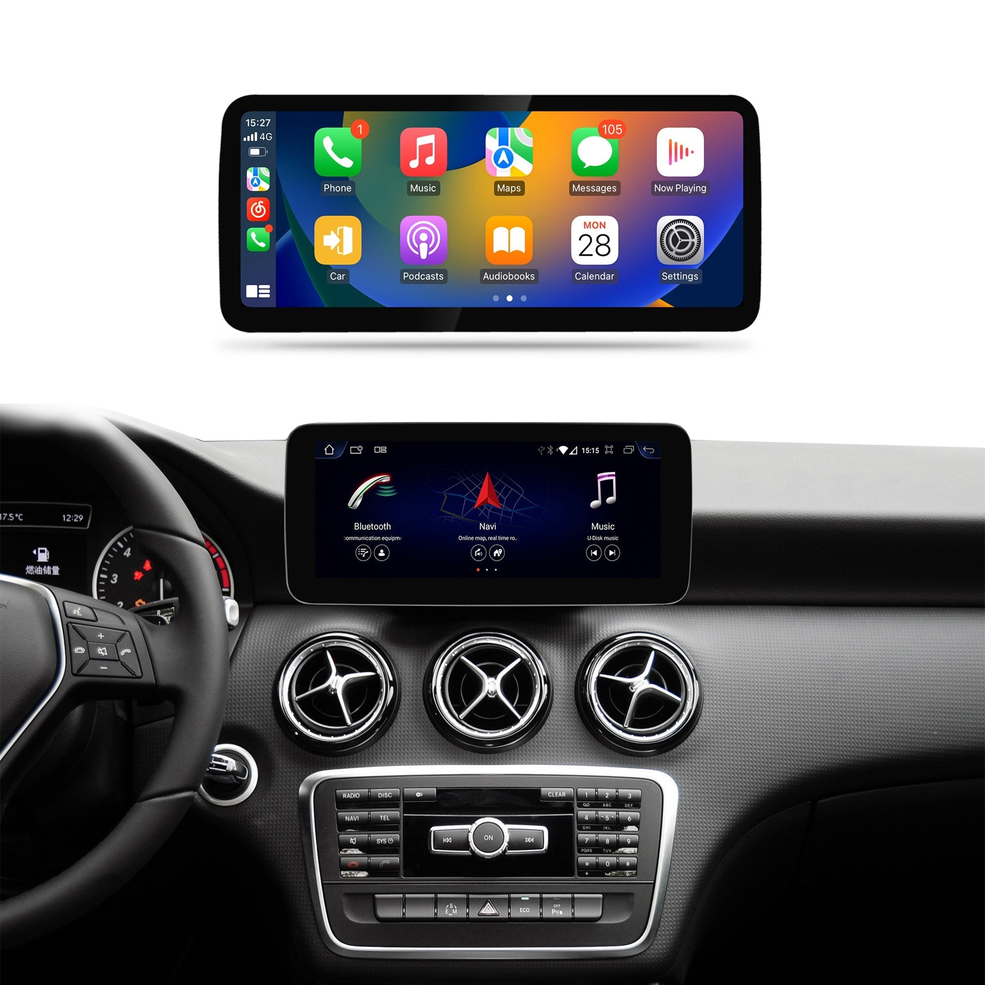 10.25'' A Class W176 GLA X156 CLA C117 Mercedes Android Auto Screen
