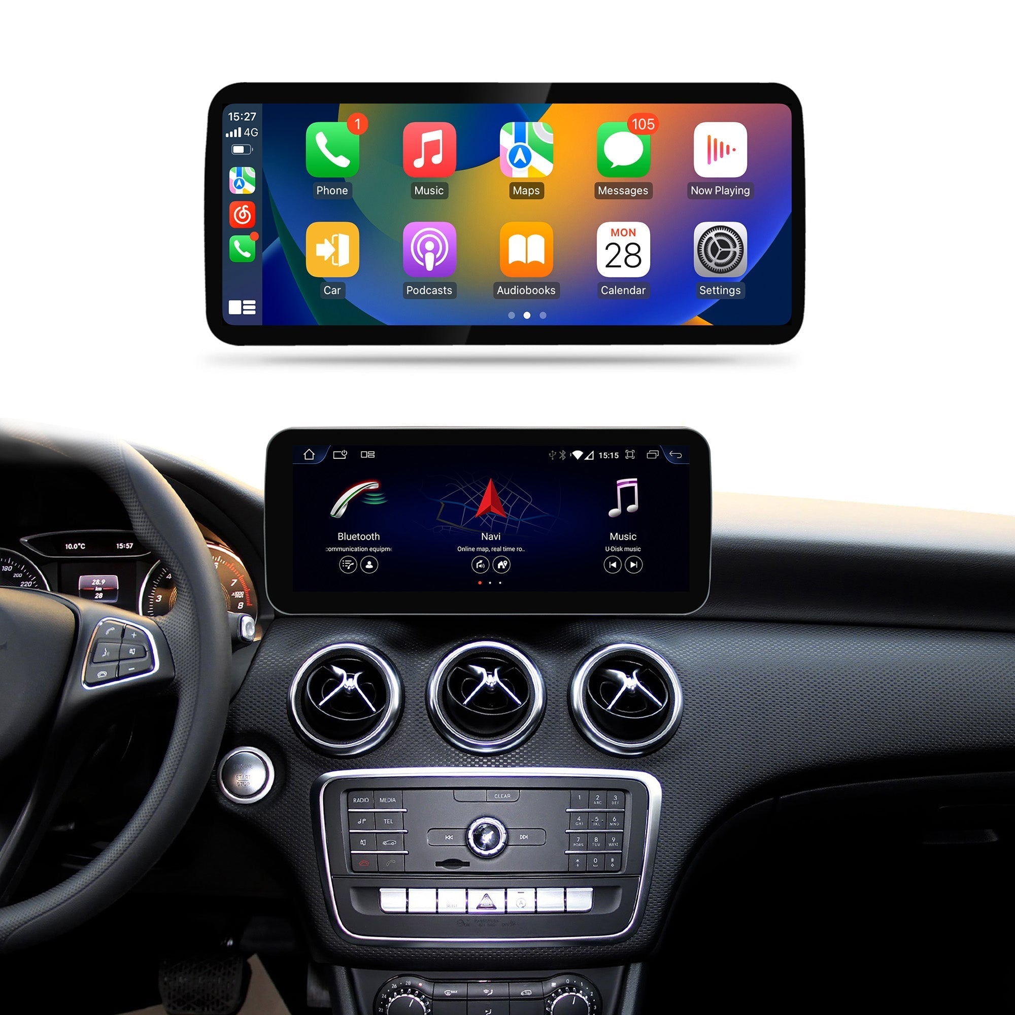 12.3 Inch A Class W176 GLA X156 CLA C117 Mercedes Android Auto Screen
