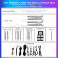 Atenza 2020 Ambient Lighting Modification Kit | 17 Leds Silver Trim