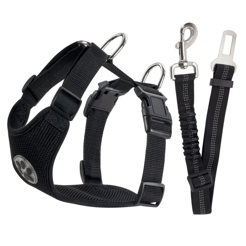 Dog Car Harness &  Seat Belt - Black