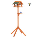 PETSFIT Outdoor Bird Feeder Stand Wooden
