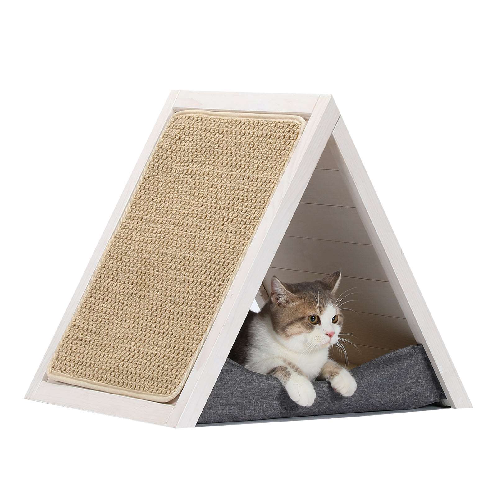 PETSFIT Cat Scratcher House  Wood Cats House as Cave and Bed