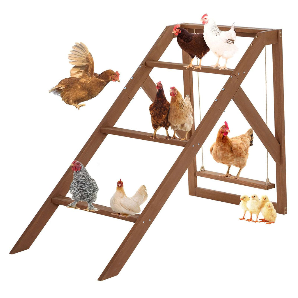 PETSFIT Chicken Swing Set for 4 Chicken Perches with Swing Fit for 8-10 Chicks