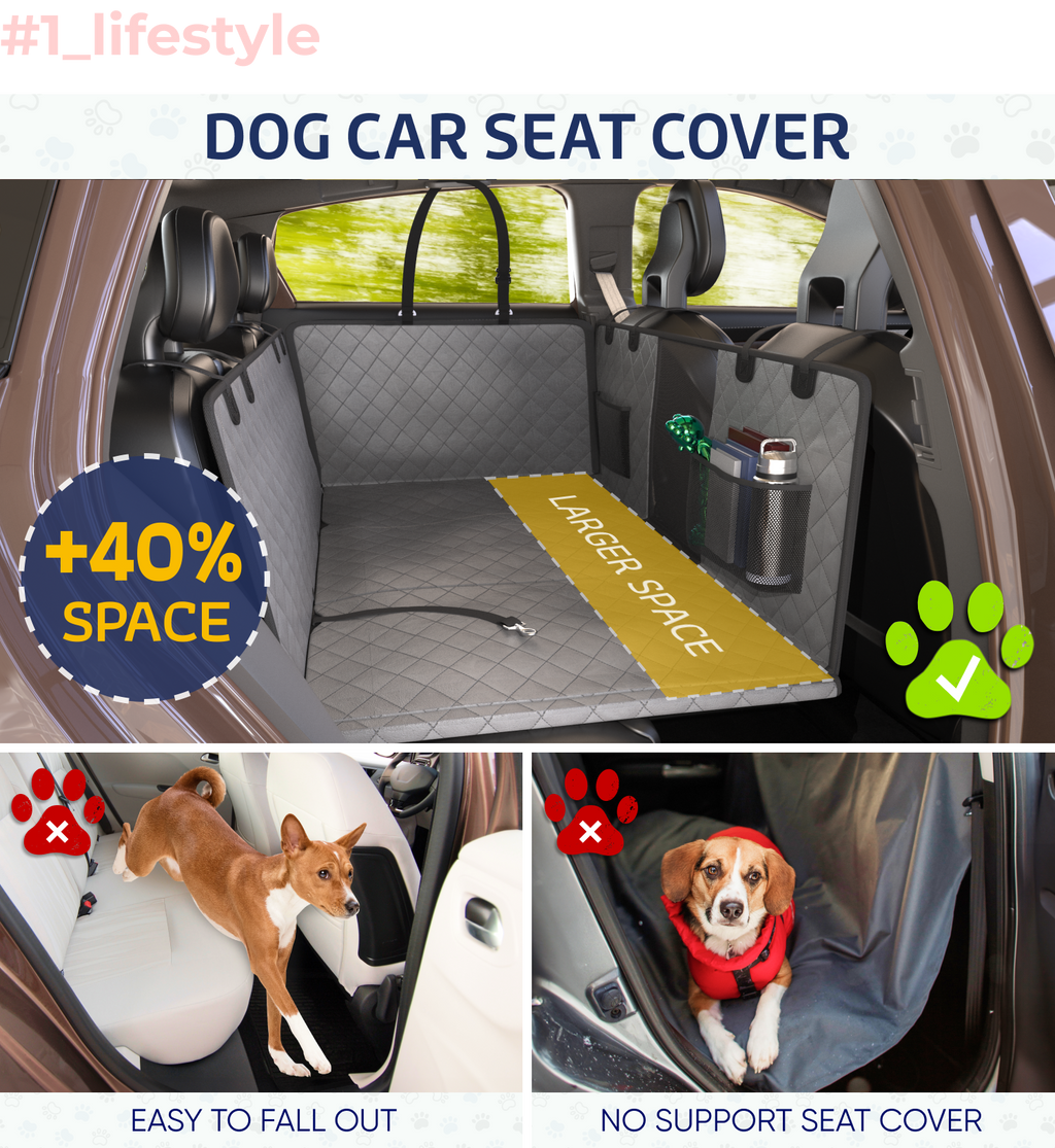 Large Seat Guard Waterproof Back Seat Extended Cover With Mesh Window Storage Pockets