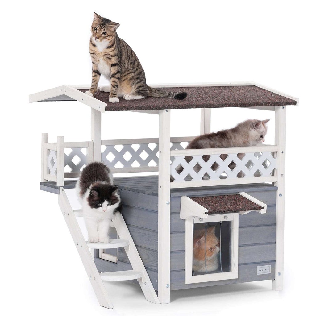 PETSFIT Cat House for Outdoor Feral Cat Shelter