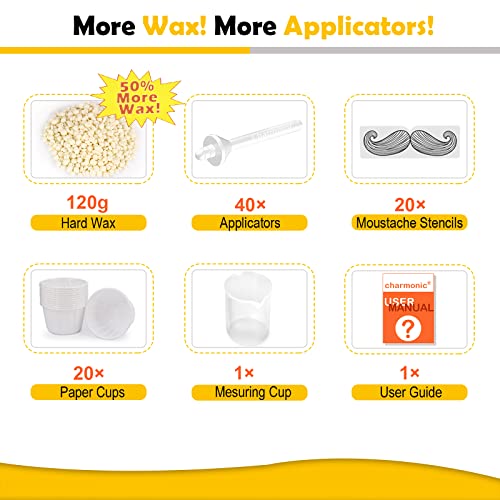 120g Nose Hair Waxing Kit with 40 Applicators - Quick & Painless Hair Remover for Men and Women, Up to 20 Uses