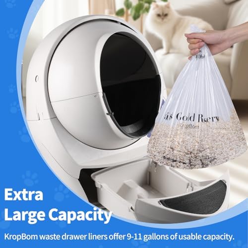 120 Pack Litter Box Robot 3 4 Waste Bags, Self Cleaning Cat Litter Box Robot Waste Liner Bags Replacement, Heavy Duty 9-11 Gallons of Capacity