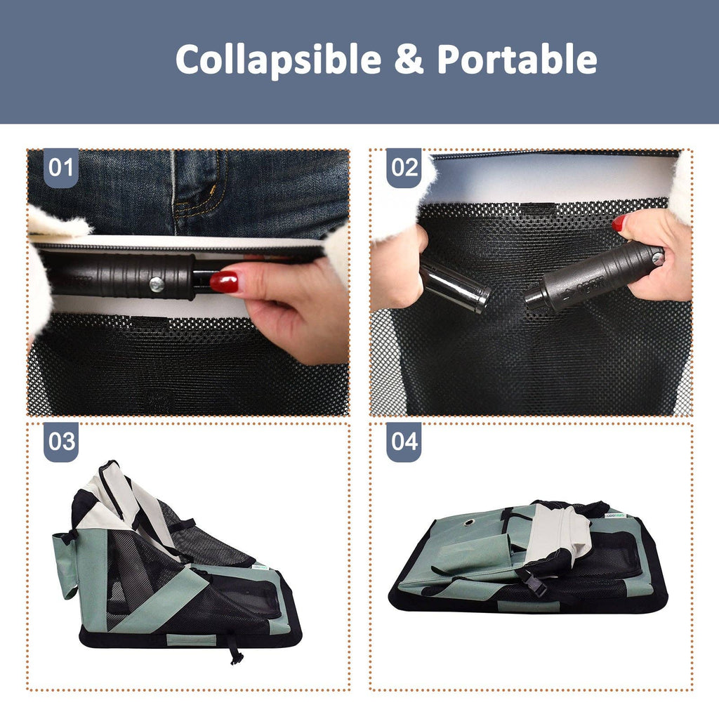 Jespet Goopaws Series Indoor & Outdoor 3-Door Collapsible Soft-Sided Dog, Cat & Small Pet Crate