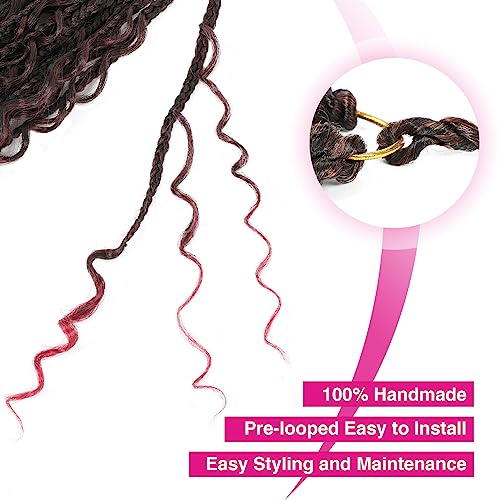 12inch Goddess Box Braids Crochet Hair Boho Box Braids with Curly Ends Bohemian Crochet Braids Pre-looped Synthetic Crochet Hair for Black Women (12inch(Pack of 8), TBUG)