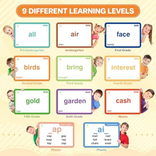 1012 Sight Words/Phonics Flash Cards, Dolch & Fry High Frequency Site Words, Learn to Read CVC Blends,Short/Long Vowel Sounds, Flash Cards Games for PreK Kindergarten 1 2 3 4 5 6 Grade,Kids 4-13 Years