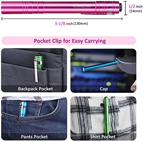 15-Pack LED Penlight - Pocket Bulk Pen Light Flashlight with Clip, 30-Piece Dry Batteries Included, Mini Pen Light for Inspection, Repairing, Camping and Training Course (15-Pack)