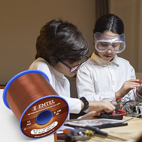 14 AWG - 1 lb (80 feet) 99.9% Pure Copper Wire, Enameled Magnetic Wire for Motor, Transformer, Magnetic Coil, & Electroculture Gardening, Winding Magnet Wire - 220°C (428°F) Thermal Class