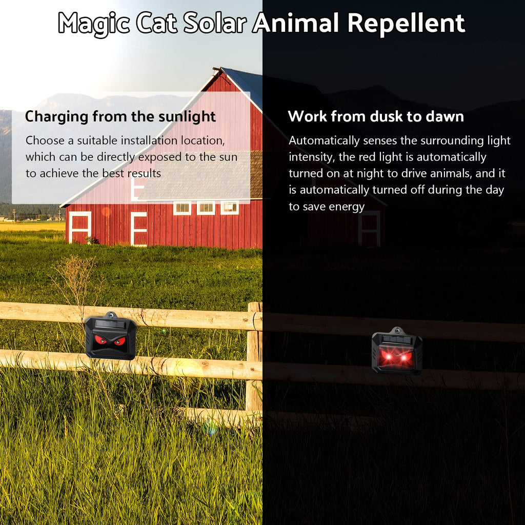 12 Pack Solar Control Light Nocturnal Animal Repeller Outdoor Animal Deterrent Devices Motion Activated Animal Repellent for Skunk Deer Coyote Fox Raccoon Cat Garden Yard Farm Chicken Coop