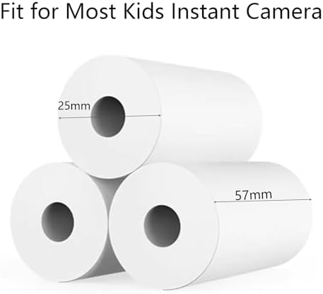 12Rolls Mini Printer Paper, Thermal Sticker Paper,Self-adhesive, Instant Camera Print Refill Paper，photo Printer Label Compatible with Kidizoom Print Camera Most Kids Instant Camera(57 * 25mm)