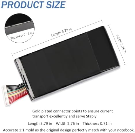11.1V 5225mAh BTY-L78 New Laptop Battery for MSI GT62 GT62VR GT80 GT80S GT73 GT83 GT73VR GT83VR GT75VR MS-1812 MS-1814 P/N:BP-1812/2700-P for EUROCOM Tornado F5 Series for HIPAA F22 Series