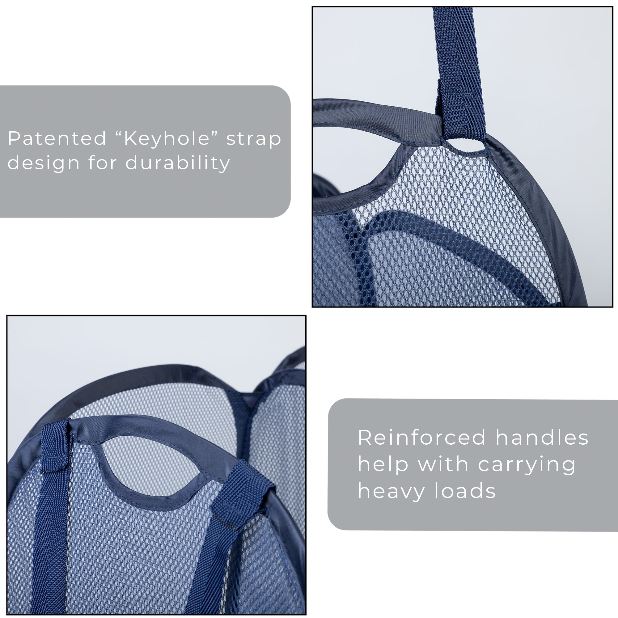 2-Compartment Pop-Up Pyramid Hamper - Blue