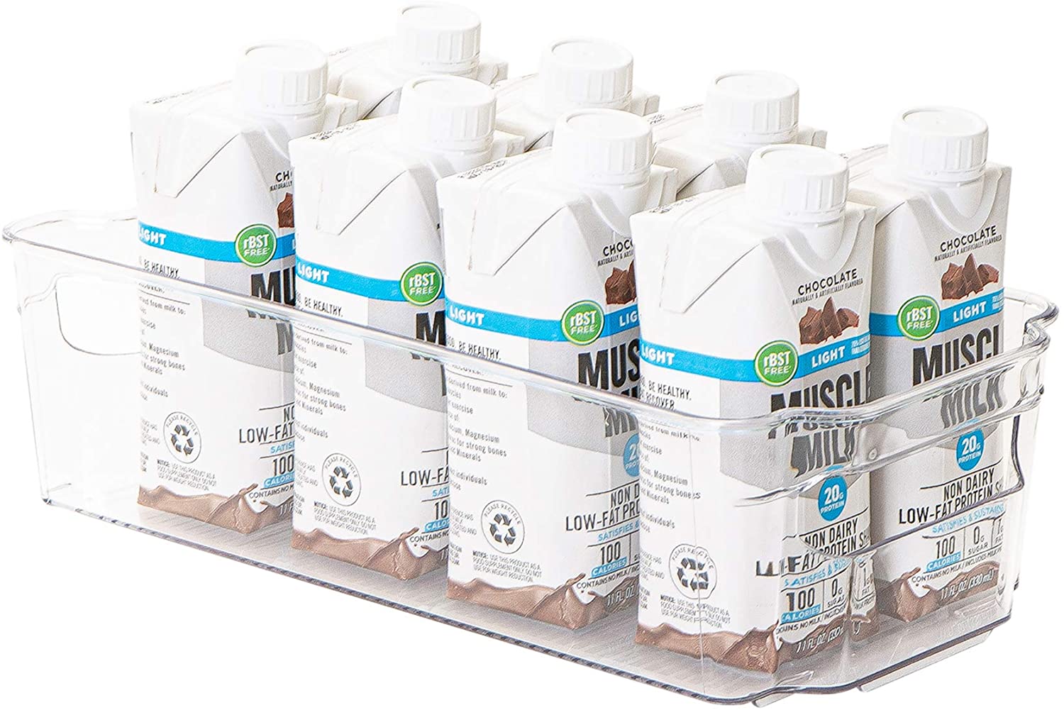 2-PACK: STACKABLE FRIDGE BIN - SET OF 2 - 6X12