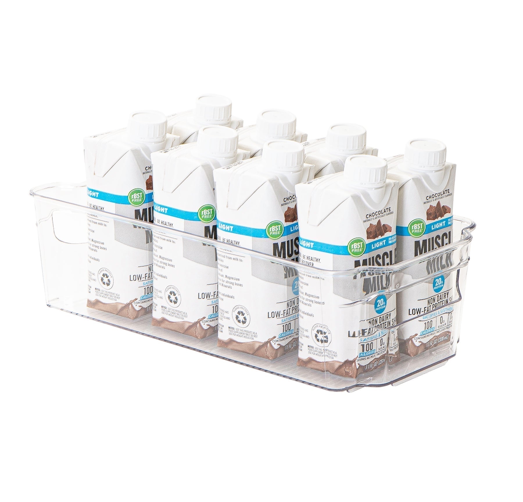 2-PACK: STACKABLE FRIDGE BIN - SET OF 2 - 6X12