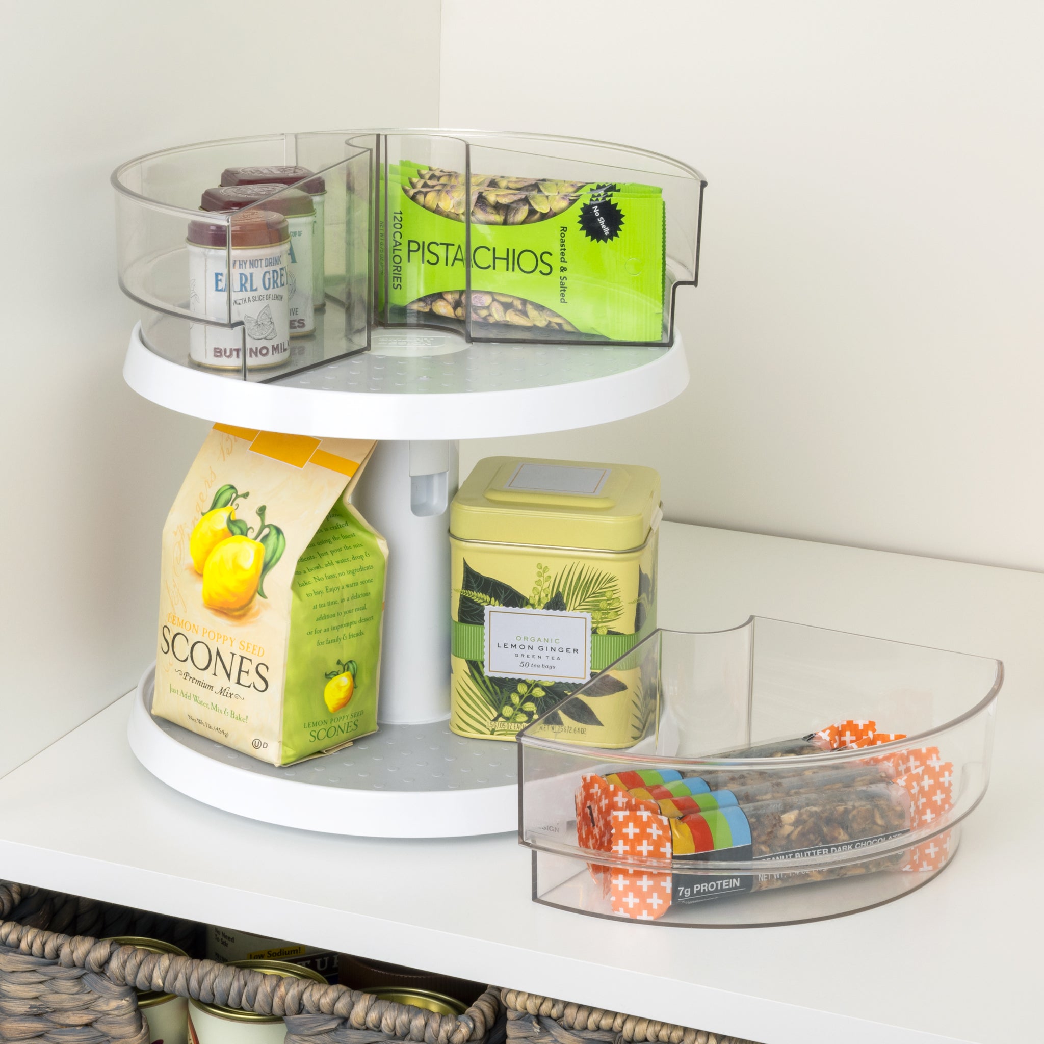 2-Tier Lazy Susan Adjustable Turntable