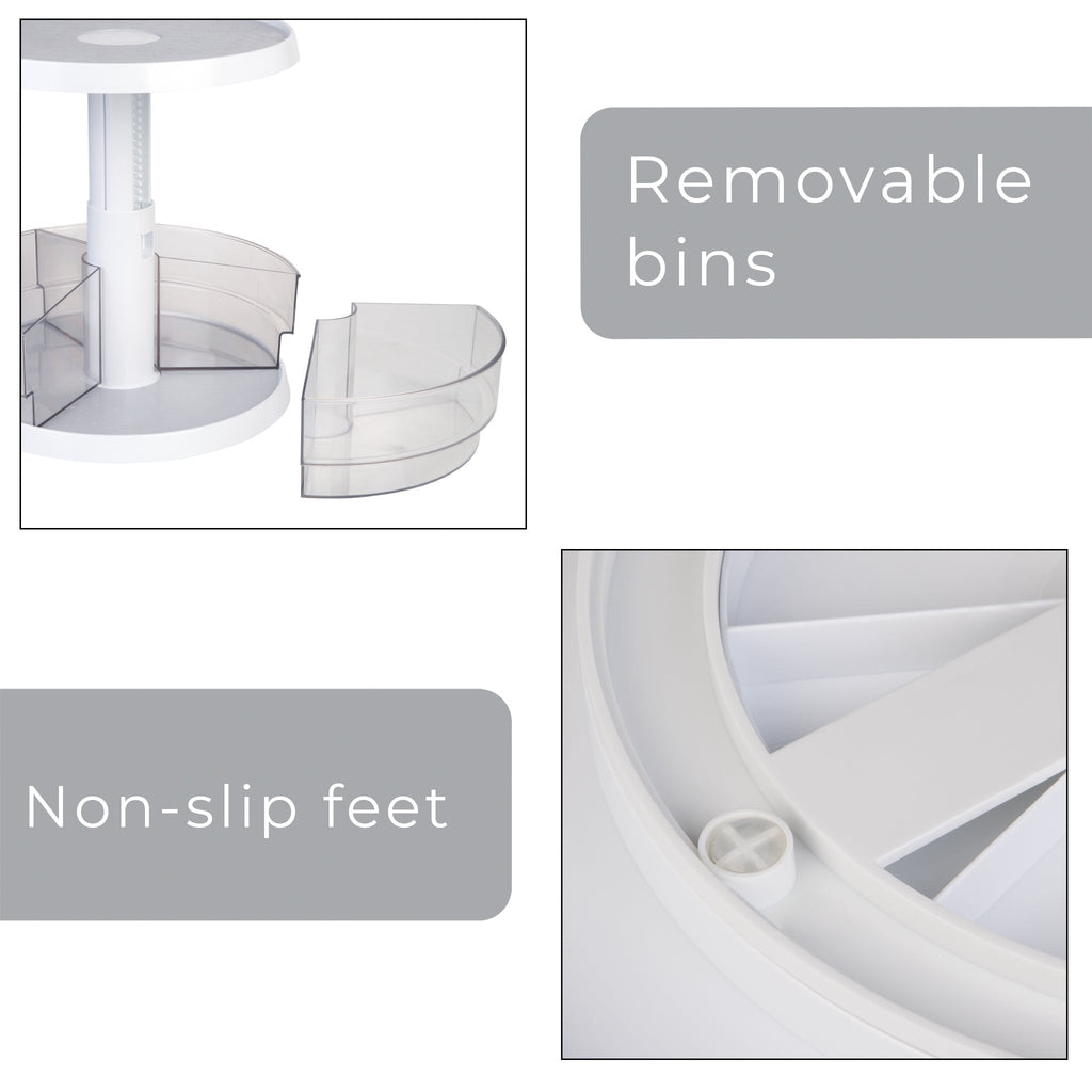2-Tier Lazy Susan Adjustable Turntable