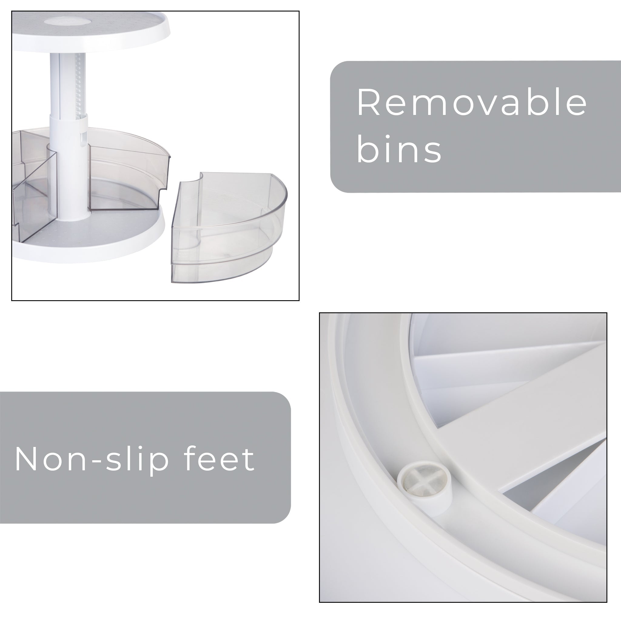 2-Tier Lazy Susan Adjustable Turntable