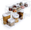2-Tier Stackable Pull Out Baskets - White
