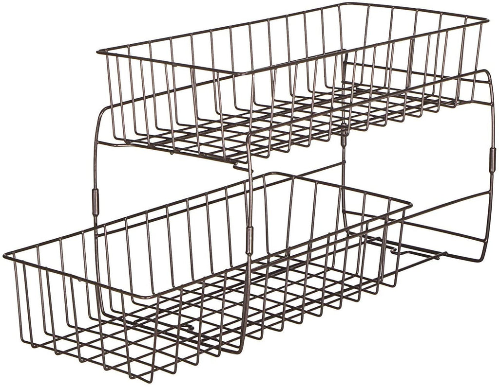 2-Tier Stackable Pull Out Baskets - White