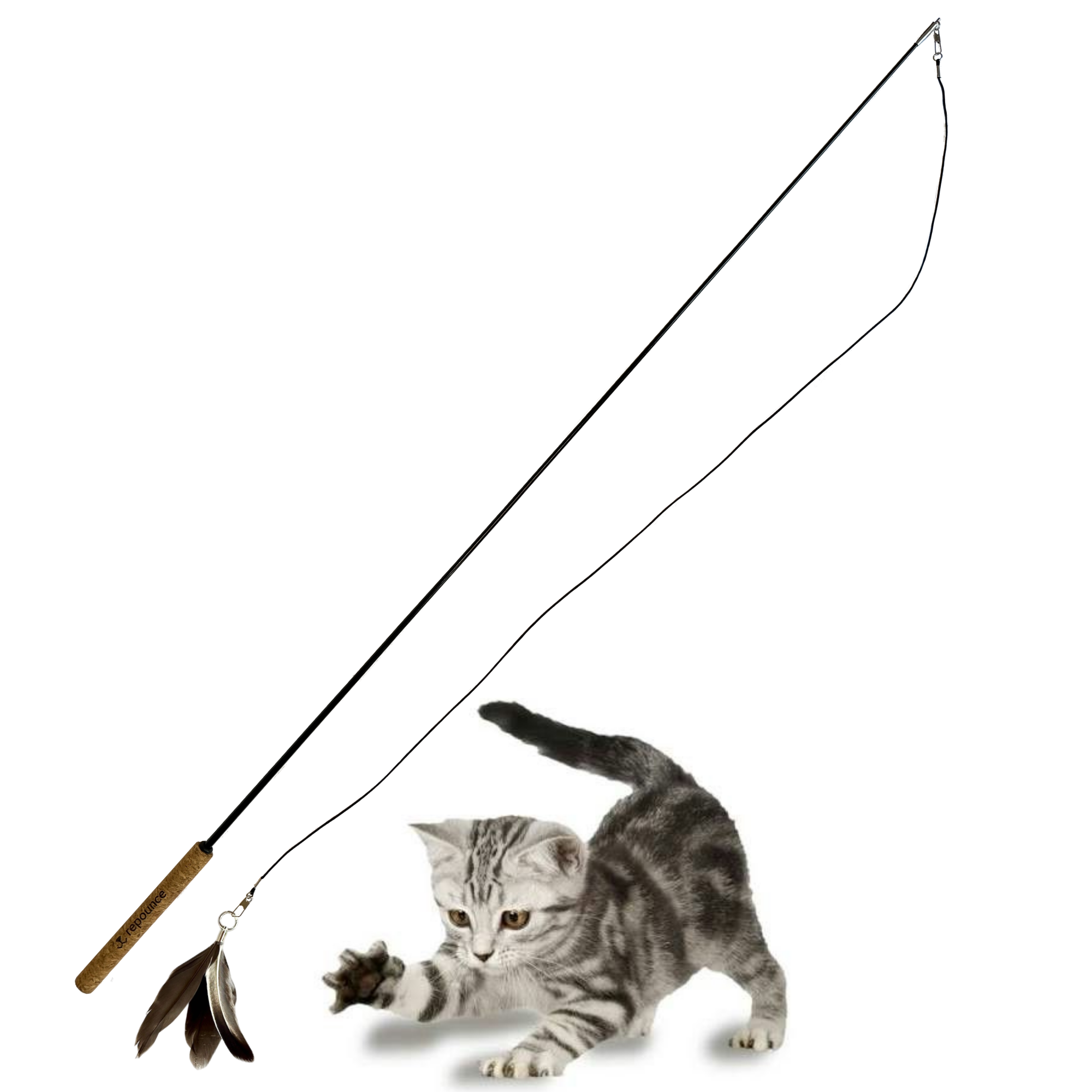 Repounce Forever Stick — Unbreakable 36″ Cat Wand with Cork Handle