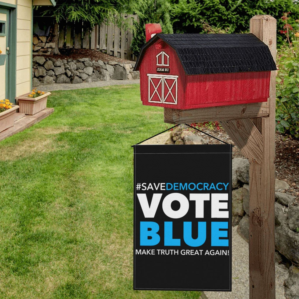 12x18 Burlap Save Democracy Vote Blue 2022 Garden Flag Double Sided Anti Republican Anti Trump Yard Flag American Vote Democrat Hosue Flag No Flag Stand