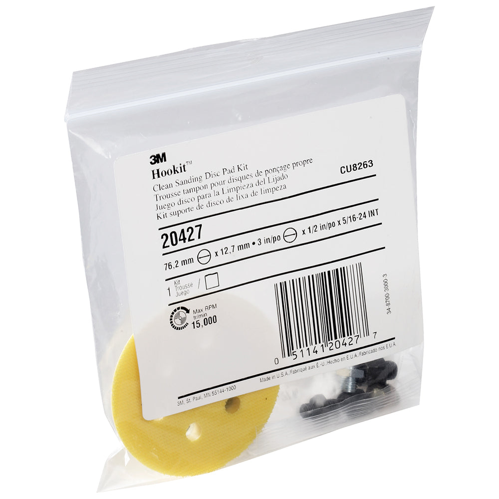 3M Clean Sanding Disc Pad Kit for Orbital/DA Polishers, 20427 - 3"