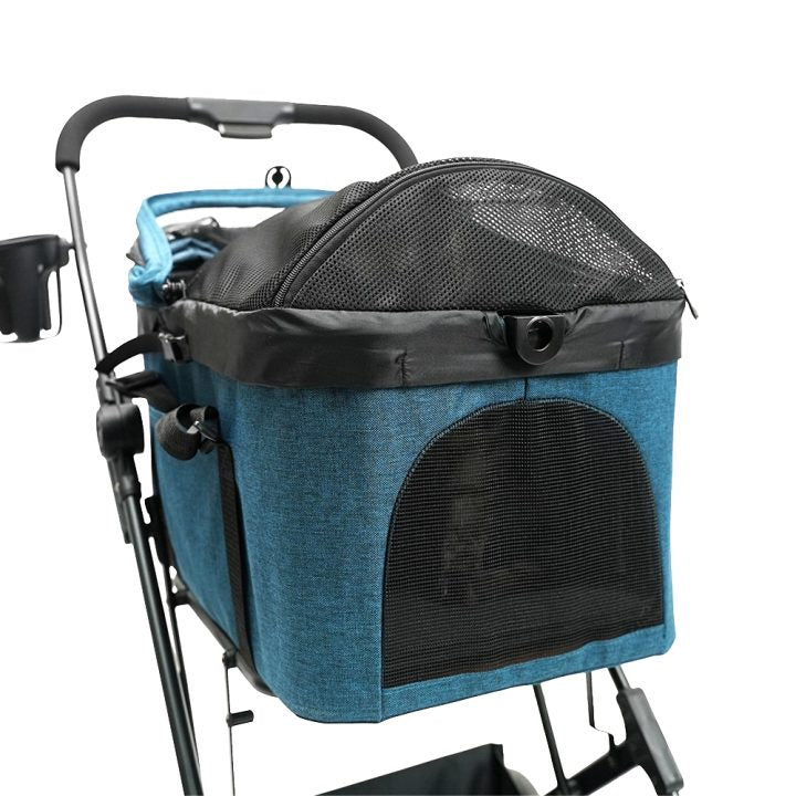 ibiyaya® Essential – Travois Tri-fold Pet Travel System XL, Pet Stroller with Detachable Carrier